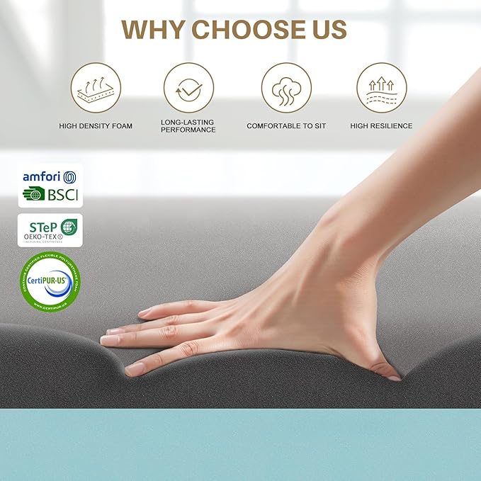 Couch Cushion Support for Sagging Cushions 22''x22'', Two in One Sofa Cushion Support to Repair Sagging Seats, Lift Saggy Seats, Extend Couch's Life, Blue & Grey 3PCS