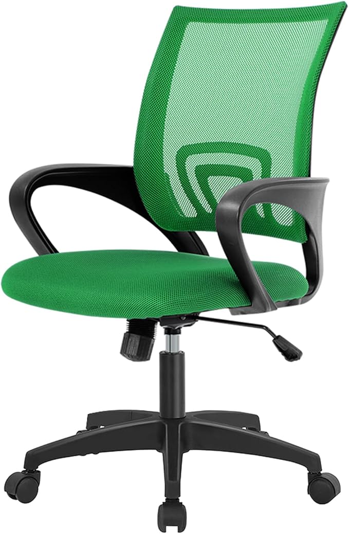 Dopinmin Ergonomic Office Chair Desk Chair Mesh Computer Chair Task Rolling Swivel Chair Upgraded Executive Swivel Computer Chair with Lumbar Support Modern Executive Adjustable Chair,Green, Greeen