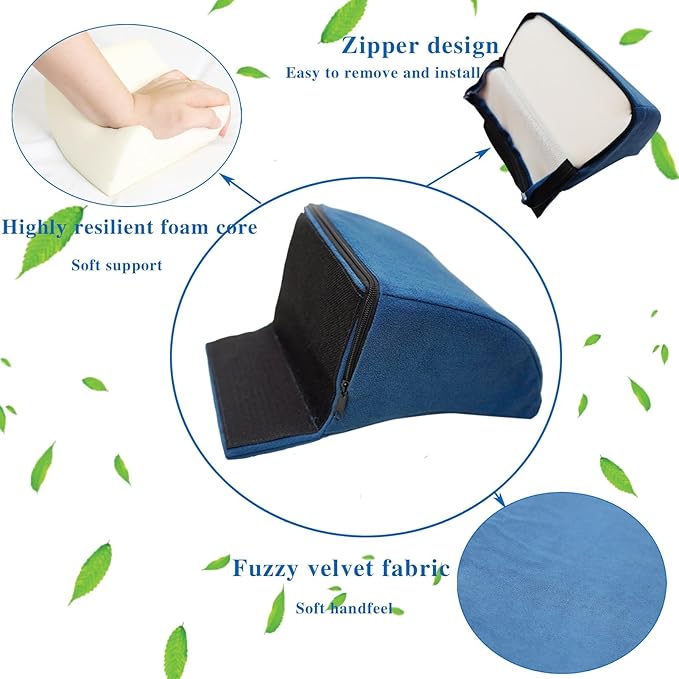 Wheelchair Lateral Support Cushion, Wheelchair Back Support Cushion for Positioning, Lateral Foam Wedge Cushion for The Elderly (Blue)(Waist Rest)