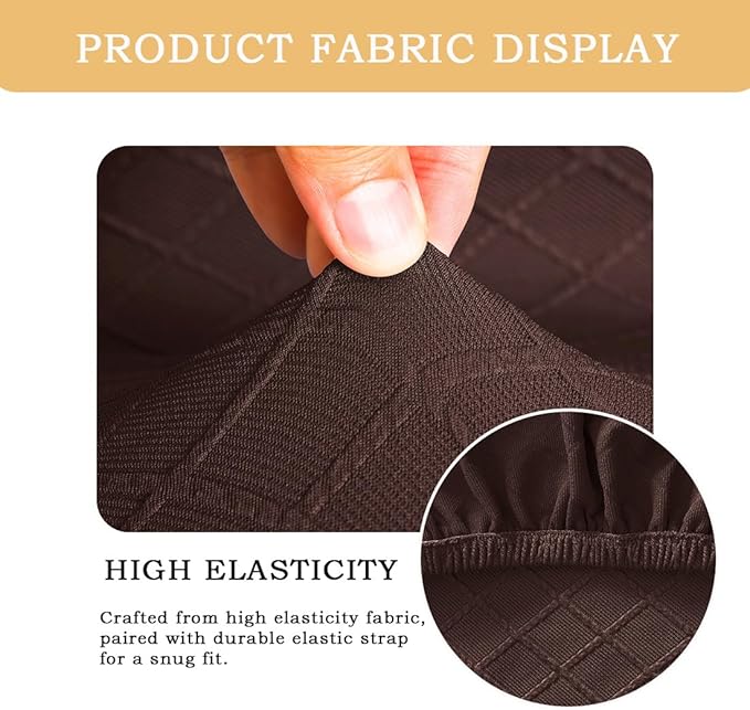 Ergonomic Office Chair Covers Set with Headrest Cover Stretch Desk Computer Chair and Headrest Slipcovers Washable Protector Slipcovers for Swivel Computer Chair 4 Pieces Tan