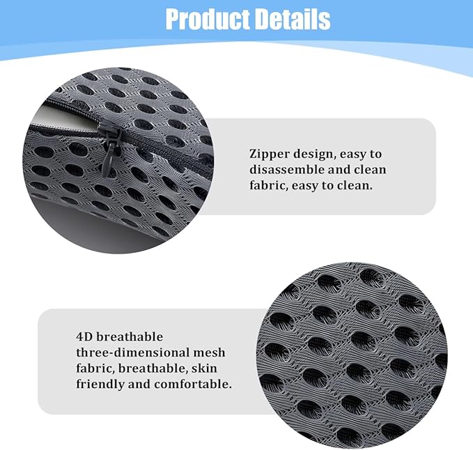 Car Lumbar Support Pillow, Memory Foam Ergonomic Vehicle Lower Back Support Cushion for Back Pain Relief and Sciatica, Automotive Seat Lumbar Pillow, Universal for Vehicles (Dark Gray)