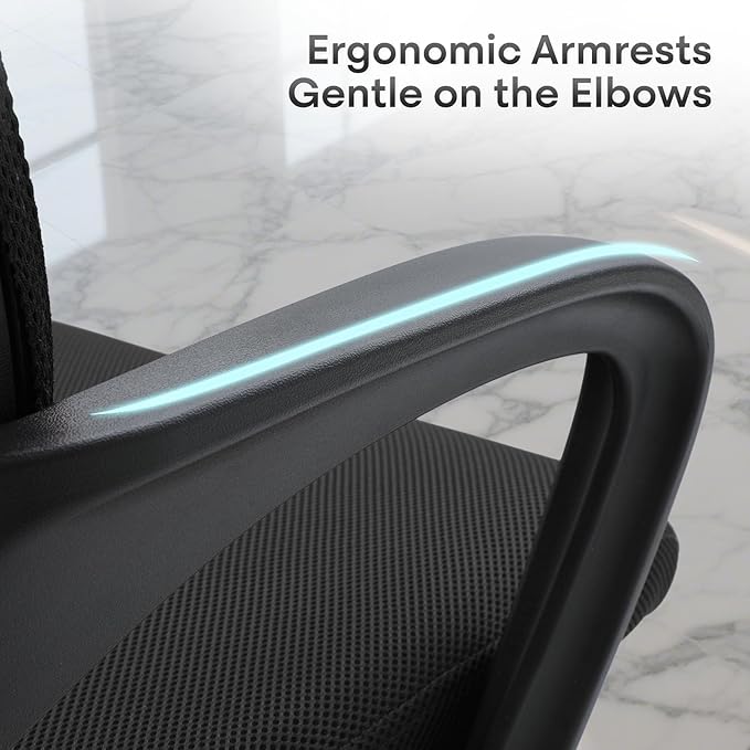 Ergonomic Office Chair 10P- Heavy Duty 330Lbs, Breathable Mesh Computer Desk Chair with Lumbar Support & Armrest, Rolling Swivel Adjustable Tilt Lock for Home Office/Gaming, Bedroom Study