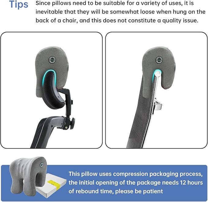 xiaomubiao Headrest Office Chair Neck Pillow Ergonomic Memory Foam Desk Pillow for Napping - Multifunctional Comfort for Adult Workstations,Neck Support Pillow Chair for Car, Office, Gaming