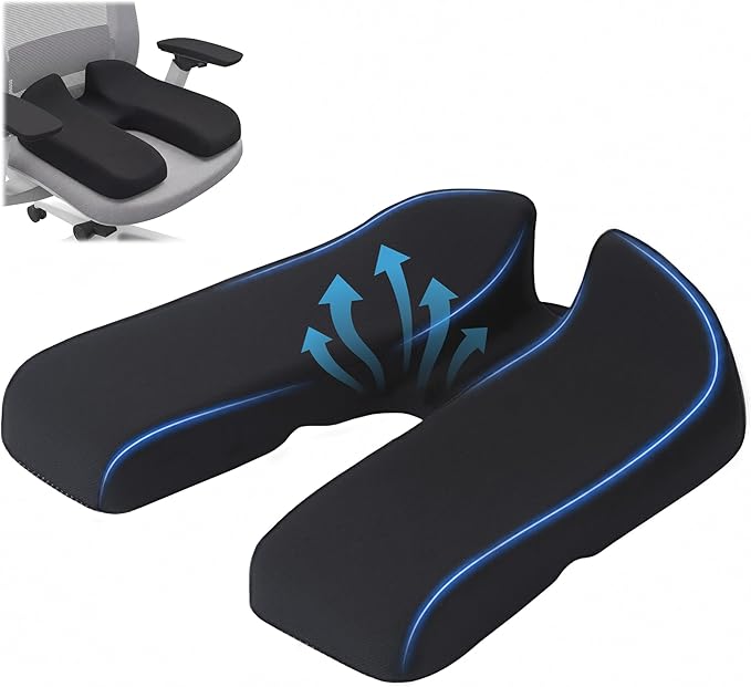 BALAPET Prostate Relief Cushion, V-Shaped Memory Foam Seat Cushion for Tailbone Pain & Coccyx Relief, Ergonomic Hemorrhoid Cushion for Office Chair, Car & Home, Donut Pillow Alternative