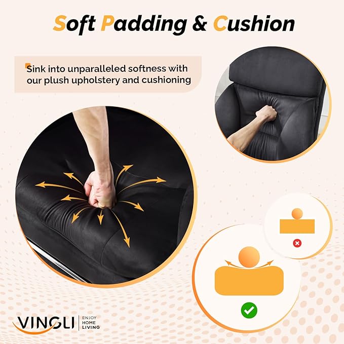 VINGLI 100-130° Reclining Tall Office Chair with Foot Rest & Adjustable Armrests, Ergonomic Criss Cross Chair with Wheels & Headrest, Comfy Wide-Seat Gamer Chair for the Heavy, Microfiber, Black