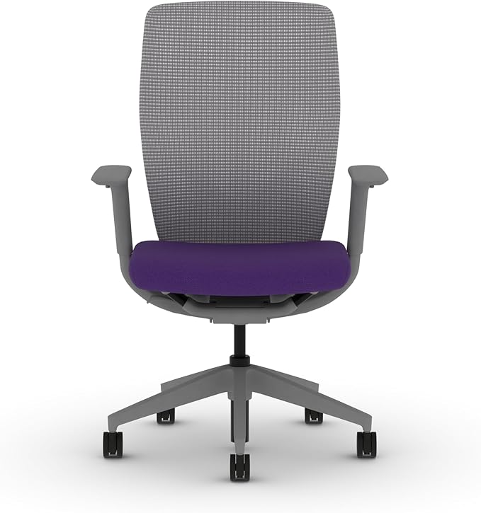 HON Flexion Mesh Office Chair, Height Adjustable Arms, Conference Room Chairs with Lumbar Support, Titanium Mesh, Titanium Frame, Iris