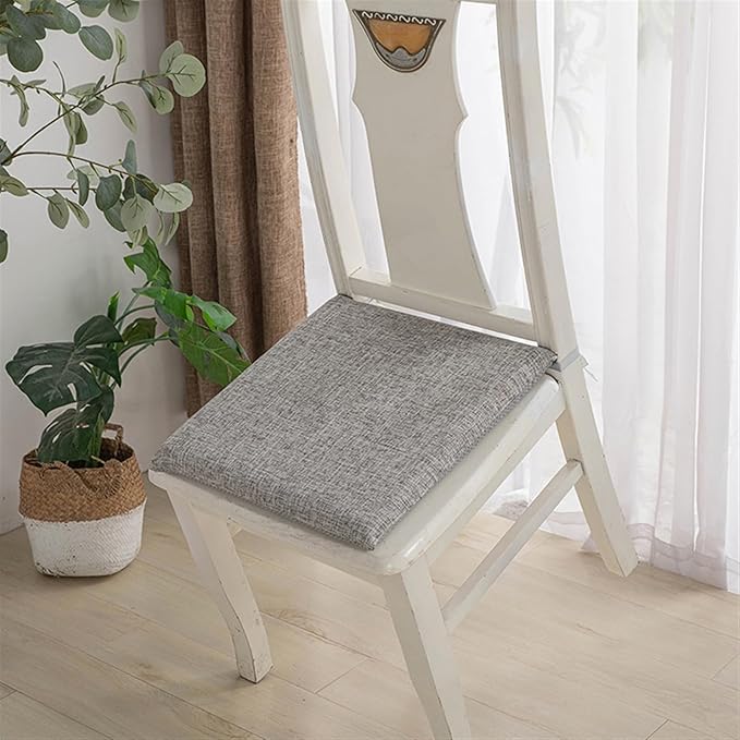 Lifup Chair Cushion Memory Foam Pads, Square Non-Slip Dining Chair Cushions with Ties for Home Office Restaurant Chair Patio Chairs Grey 15 x 14 Inch