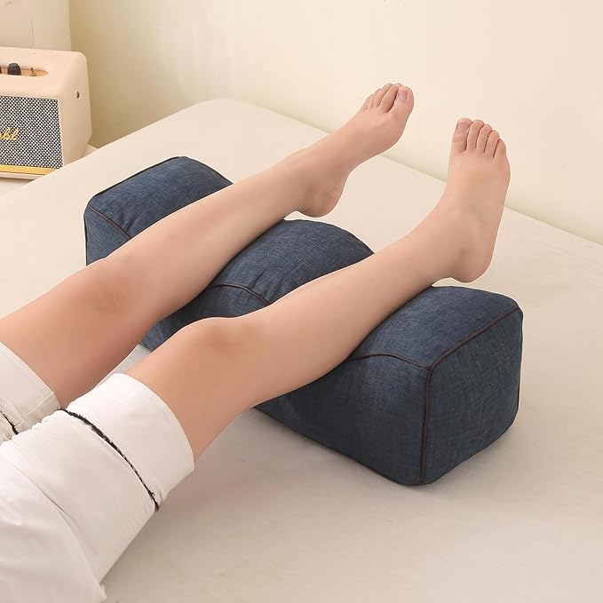 Ergonomic Leg Pillow with Wave Design – Adjustable Lumbar & Foot Support Cushion for Pregnancy, Back Pain Relief, and Sofa/Bed Use – Removable Cover, Breathable Bamboo Linen Fabric