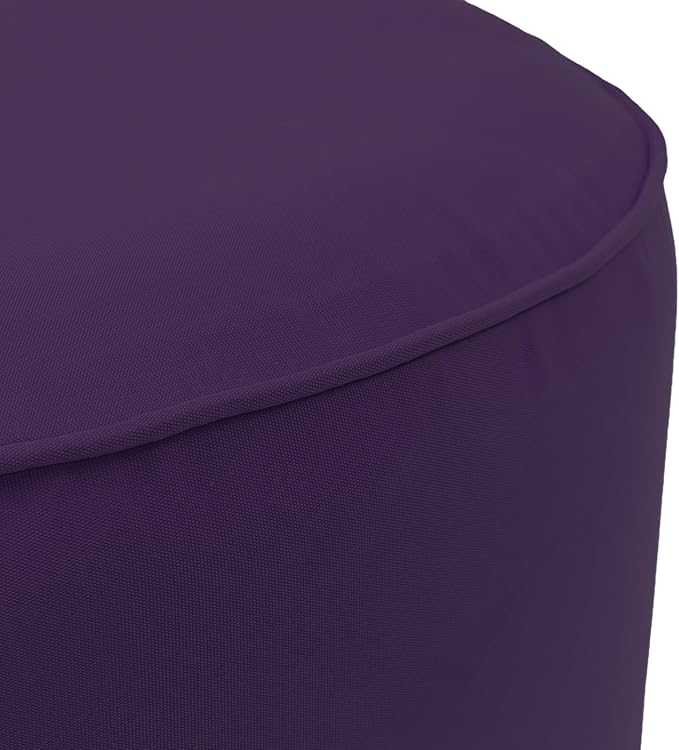 QILLOWAY Inflatable Outdoor Ottoman for Patio, Waterproof Round Pouf, Inflatable Foot Rest, Outdoor Footstool for Poolside, Garden，Camping,Purple
