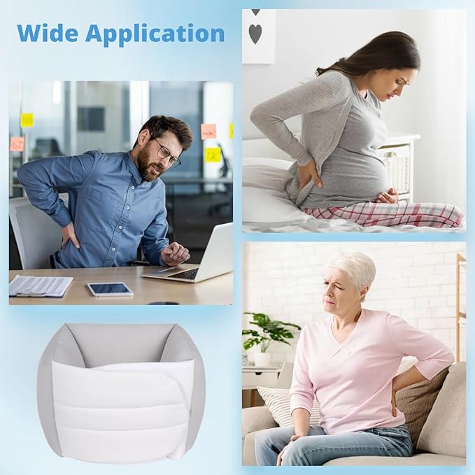 Lumbar Support Pillow for Sleeping, Adjustable Wrap-Around Cushion, Soft Supportive Sleeping Pillow, 360° Waist Fit, Breathable Ice-Skin Fabric Lumbar Support for Side Back Stomach Sleepers