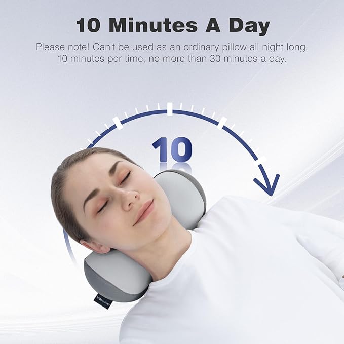 urnexttour Neck Cervical Pillow Cervical Traction Device Lumbar Support Memory Foam Roll Pillow Muscle Relief Shoulder Pain Relaxer Grey