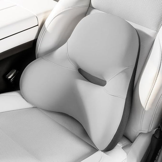 BEBAS Ergonomic Lumbar Support Pillow for Car, Memory Foam Back Support for Driving, Lower Back Pillow for Pain Relief, Comfort Lumbar Cushion for Office Chairs, Car Seat, Wheelchair -Gray