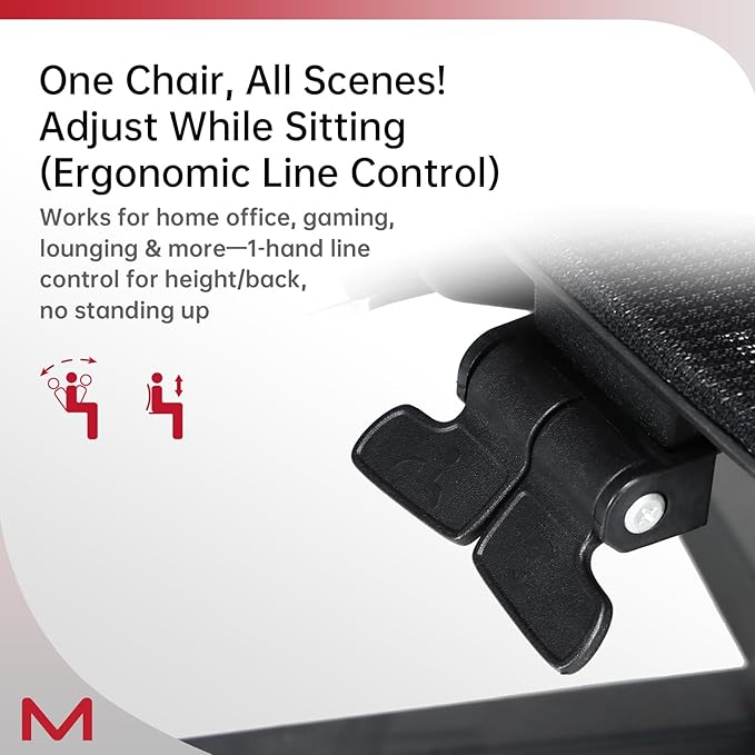 Ergonomic Office Chair with Footrest - High Back Mesh Desk Chair for Home Office, Reclining Computer Chair with Adjustable Lumbar, 3D Headrest, 300lb, 4'11"-6'3" - Black