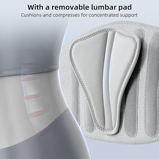 FREETOO Back Brace for Lower Back Pain Women with Bionic Support System, Adjustable Knitted Lumbar Support Belt, Breathable Mesh Design with Lumbar Pad,for Herniated Disc,Sciatica,Scoliosis