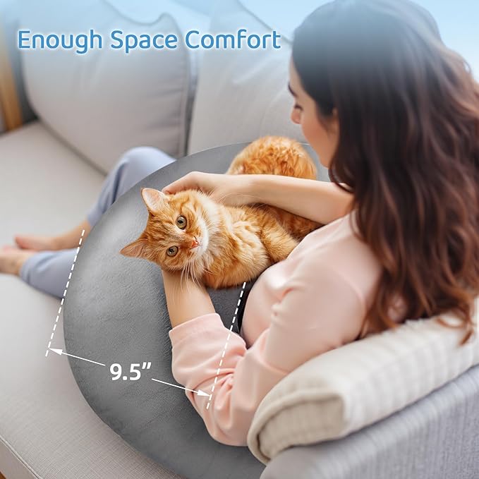 Crochet Pillow for Lap Support - Reading Pillow for Laptop with Extra Back Pillow for Support, Enlarged Gaming Pillow for Lap, Multi-Purpose Reading Pillow for Gaming/Working/Crocheting, Grey