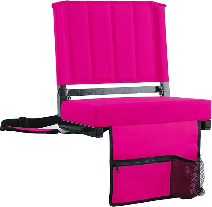 SPORT BEATS Stadium Seats with Back Support Bleacher Chairs with Back and Cushion Thick Padded Bleacher Seats Includes Shoulder Strap
