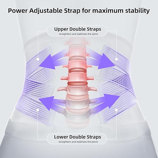 FREETOO Back Brace for Lower Back Pain Women with Bionic Support System, Adjustable Knitted Lumbar Support Belt, Breathable Mesh Design with Lumbar Pad,for Herniated Disc,Sciatica,Scoliosis XS (Your Waist:25.5''～29.5'')