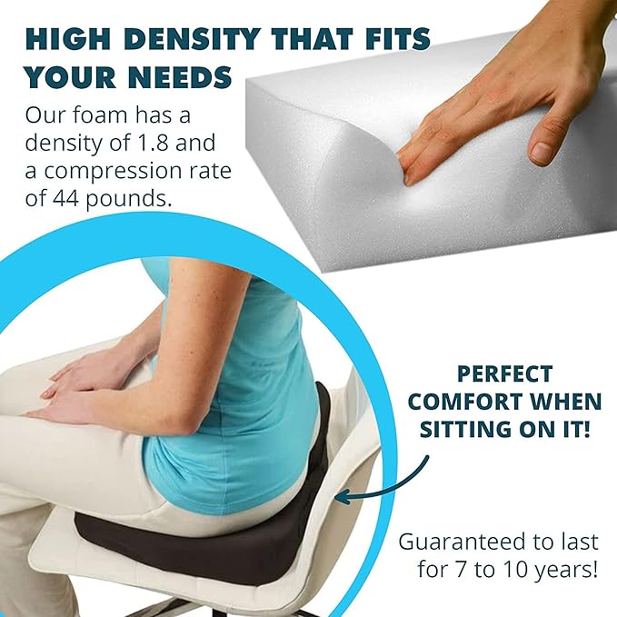 Foamma 6-Pack 2" x 18" x 18" High Density Upholstery Foam, Chair Cushion Square Foam for Dining Chairs, Wheelchair Seat Cushion Replacement