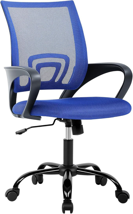 BestOffice Office Chair Ergonomic Cheap Desk Chair Mesh Computer Chair Lumbar Support Modern Executive Adjustable Stool Rolling Swivel Chair for Back Pain (Blue)