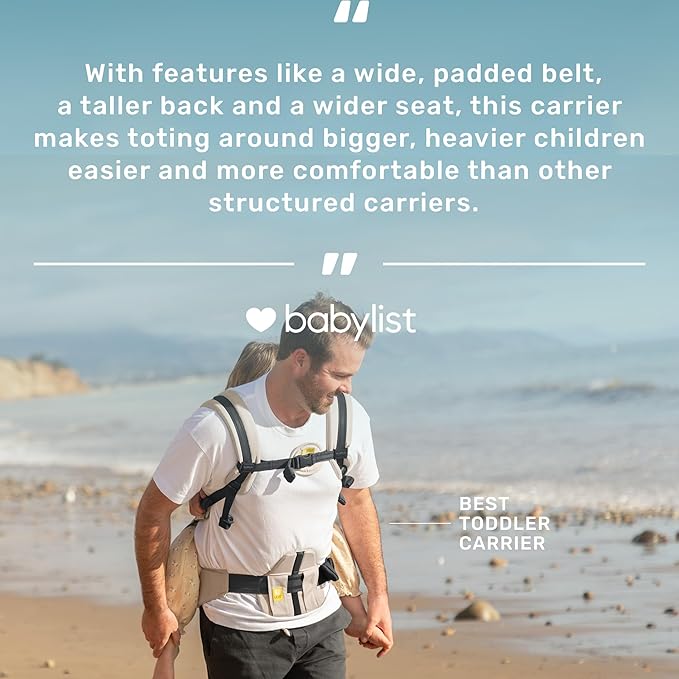 LÍLLÉbaby 3-in-1 Ergonomic CarryOn Airflow DLX Toddler Carrier with Lumbar Support & Breathable Mesh Lining (25-60 lbs), Multi-Position Carrying for Hiking & Travel (Moonbeam)