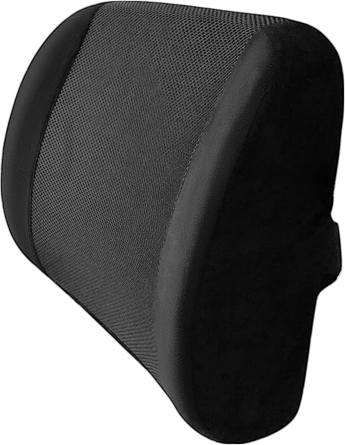 MEKBOK Memory Foam Lumbar Support Pillow Back Cushion Designed for Lower Back Pain Relief by - Provides Maximum Back Support for Car, Home/Computer/Office Chair, Recliner - Adjustable Strap