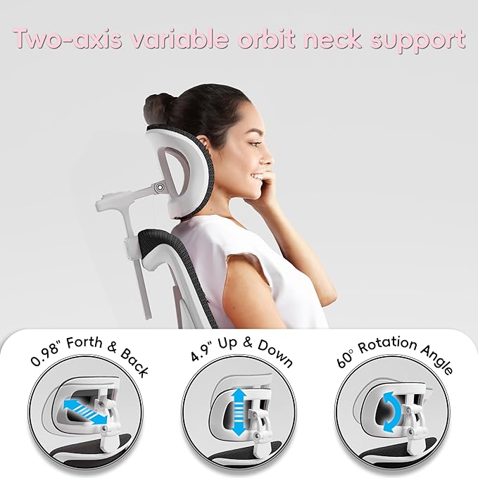 Ergalithic Office Home Ergonomic Desk Chair-Computer X-Shaped Chair Mesh PU Leather with Adjustable Lumbar Support-Executive Chair High Back with Headrest Flip-Up Arms for Long Hours (Light Black)