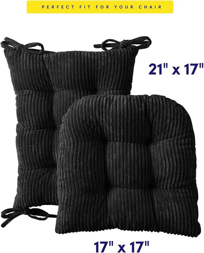 Rocking Chair Cushion Premium Pads Non Skid Slip Backed Set of Upper and Lower with Ties