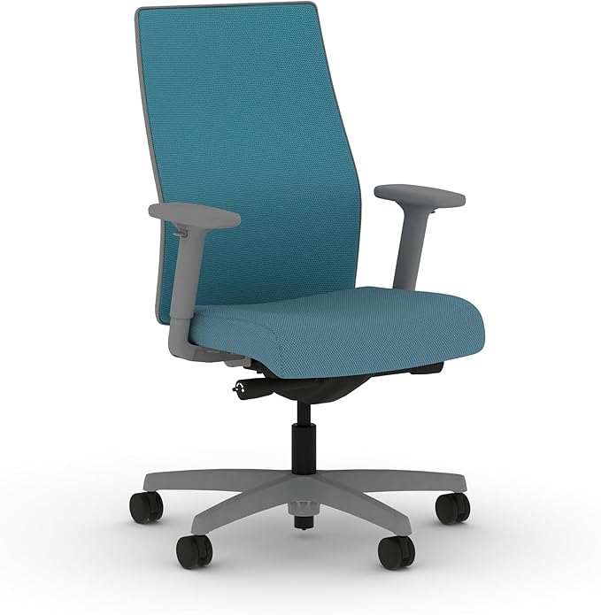 HON Ignition 2.0 Mid Back Task Chair, Spectrum Mesh, Advanced Synchro-Tilt Control, Office Chair with Lumbar Support, Height and Width Adjustable Arms, Titanium Frame, Sky