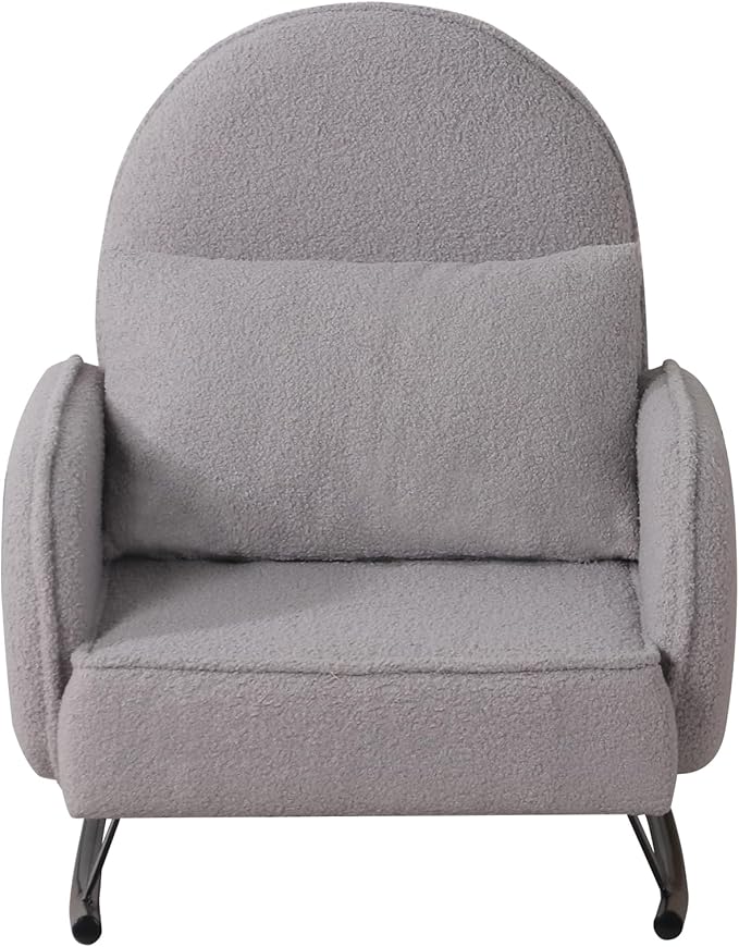 Baby Rocking Chair,Toddler Chair,Kids Chair,Kids Sofa, Shaky Metal Foot and Sherpa Fabric,Toddler Rocking Armchair for Boys and Girls Rest (Grey)