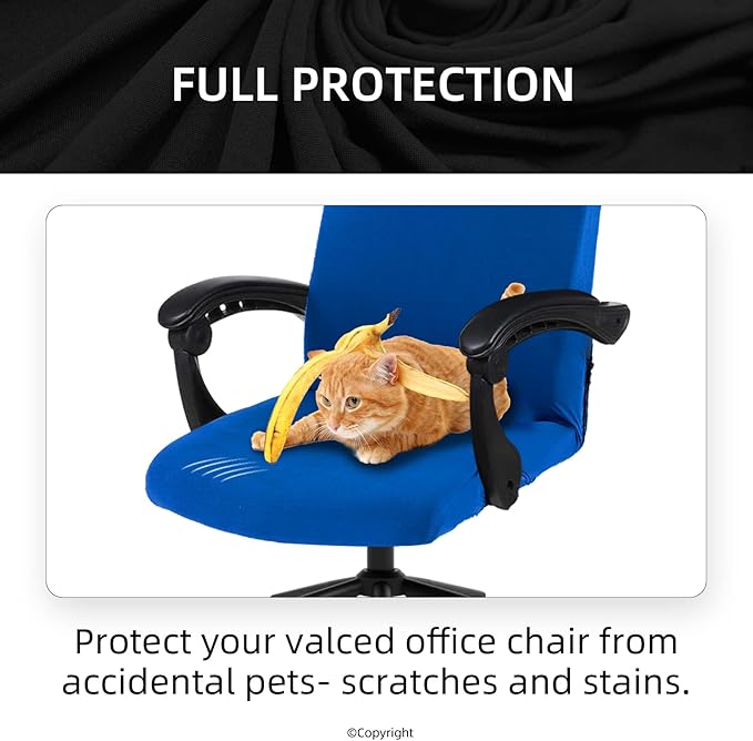 DIVA EN CAMINO DEC Stretch Office Chair Cover with Zipper, Soft Polyester Slipcover for High Back or Rotating Desk Chair