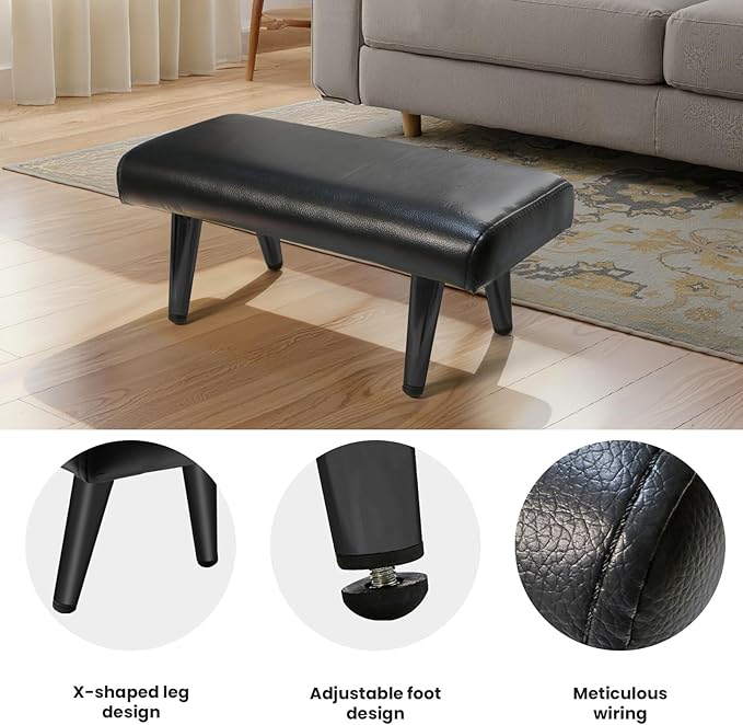 Waterproof Stool Foot Rest & Ottoman,1-3Pack,Ergonomic Non-Slip Foot Ring,Universal Replacement for Salon Barber Spa Chairs (Black, 2 PCS)