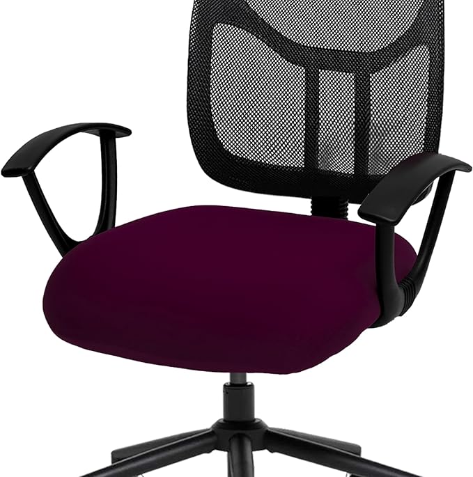 DIVA EN CAMINO DEC Stretchable Desk Office Chair Seat Cushion Covers - Universal Spandex Computer Chair Slipcover - Removable Washable Cushion Protectors for Dogs, Cats, Pets (Plum)