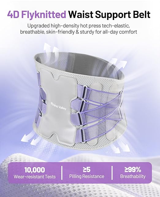 Back Brace for Women, Support Brace for Lower Back Pain Relief, Adjustable Lumbar Support Belt with Lumbar Pad, Ergonomic Breathable Immediate Relief Brace for Herniated Disc Sciatica Scoliosis,M