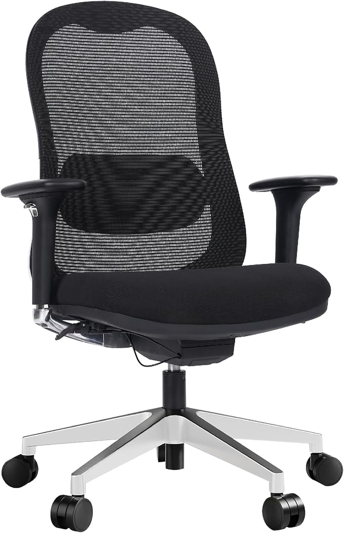 WorkPro® Uomo Ergonomic Mesh/Fabric Mid-Back Office Chair, Black/Chrome, BIFMA Compliant