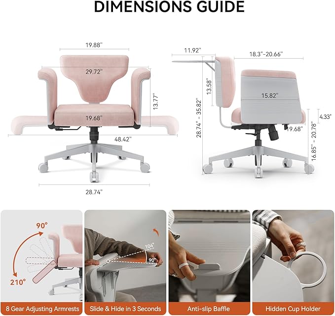 Newtral Criss Cross Chair- Multi-Position Cross Legged Office Chair with Wheels & Amrests