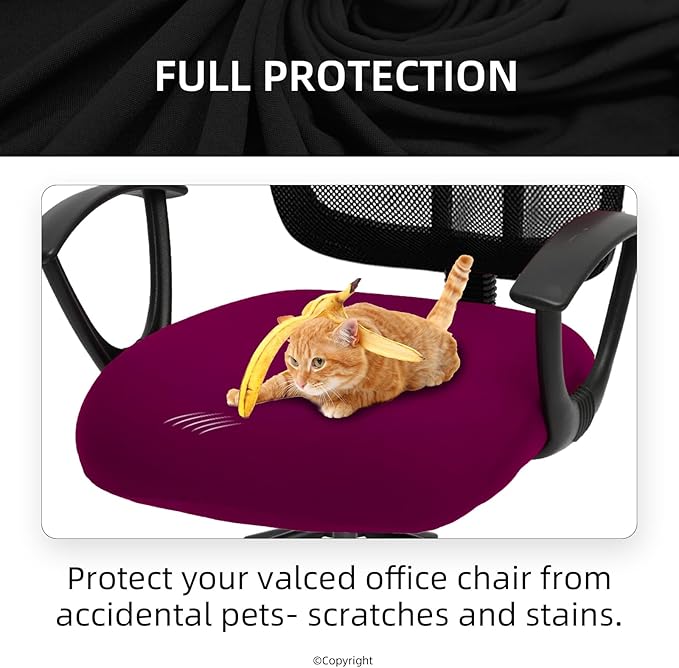 DIVA EN CAMINO DEC Stretchable Desk Office Chair Seat Cushion Covers - Universal Spandex Computer Chair Slipcover - Removable Washable Cushion Protectors for Dogs, Cats, Pets