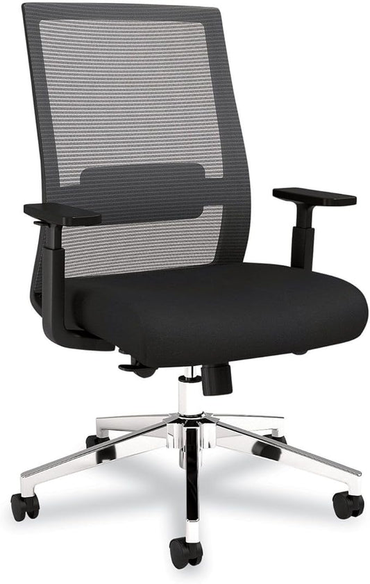 Alera Ashdale Ergonomic Swivel Office Chair, Mesh Back Task Chair, Adjustable Seat and Arm Height, Supports Up to 275 lb, Black
