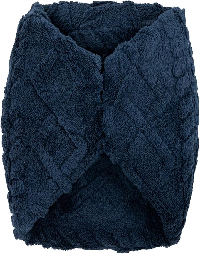 Poofieotto Unstuffed Pouf Ottoman Cover Handmade Footstool Ottoman Storage Solution Floor Pouf Footrest Cushion 20Diameter x12Height Inches for Living Room Wedding Bedroom Navy Blue No Filler