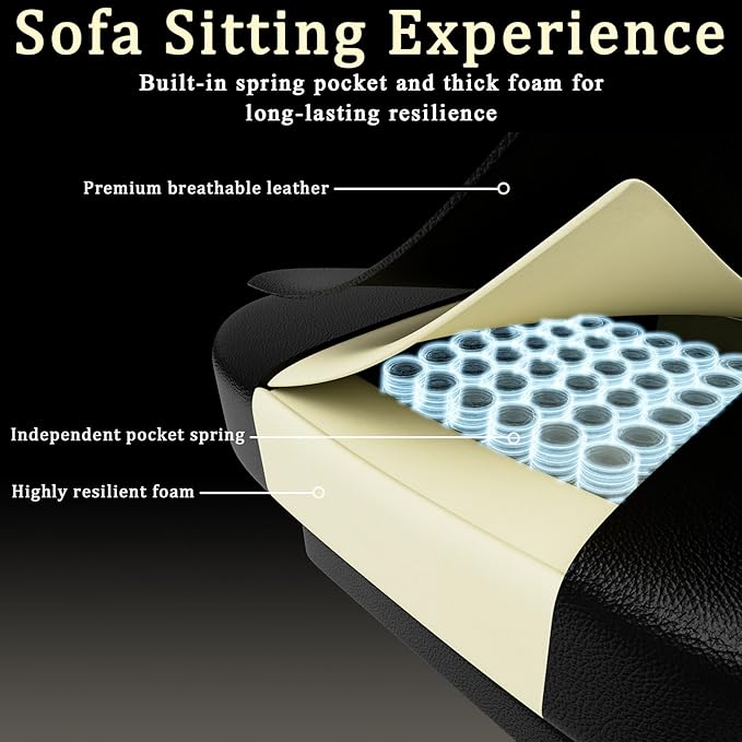 Gaming Chair with Pocket Spring Cushion and Footrest, Ergonomic Computer Chair for Adults, Breathable PU Leather Game Chair