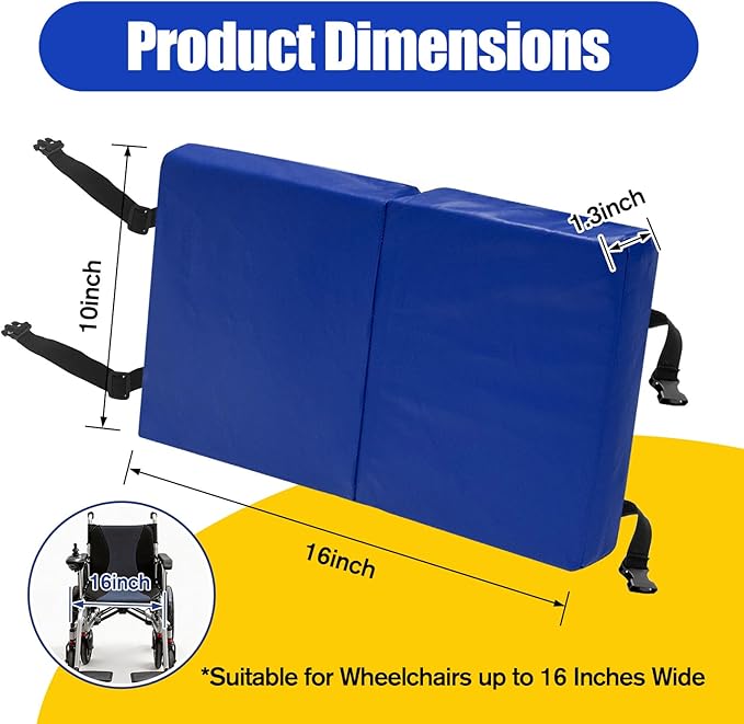 JZHLLA Wheelchair Leg Rest Pad High-Density Foam Leg Support with Adjustable Straps and PU Cover Lower Leg Stabilizer to Relieve Legs Pressure for Elderly Disabled Patients