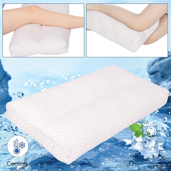 Cooling Knee Pillow for Side Sleeper, 4"Leg Pillow for Side Sleeping, 100% Cooling Fabric Pillow for Between Knees While Sleeping - High Support Alternative for Relieving Leg, Back, and Knee Pain