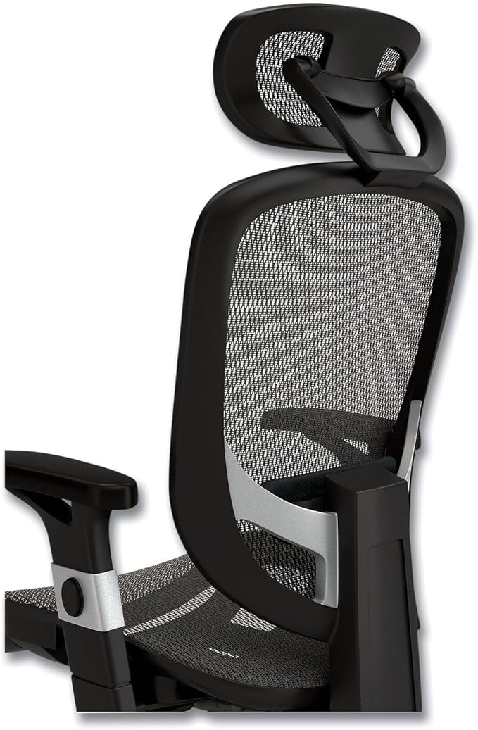 Alera Minerva Ergonomic Swivel Computer Desk Chair, Mesh Office Task Chair, Adjustable Seat, Arms, Headrest, Supports Up to 275 lb, Gray