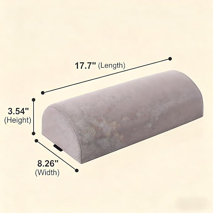 Under Knee Pillow, Half Moon Leg Pillow - Memory Foam Ergonomic Support Pillow for Side & Back Sleepers, Pain Relief & Alignment, Under Knee, Lumbar & Multi-Use Bolster Gray