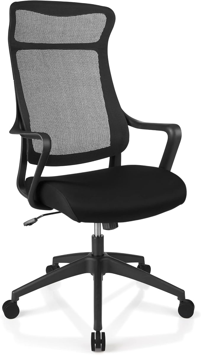 Realspace® Lenzer Mesh High-Back Task Office Chair, Black, BIFMA Compliant