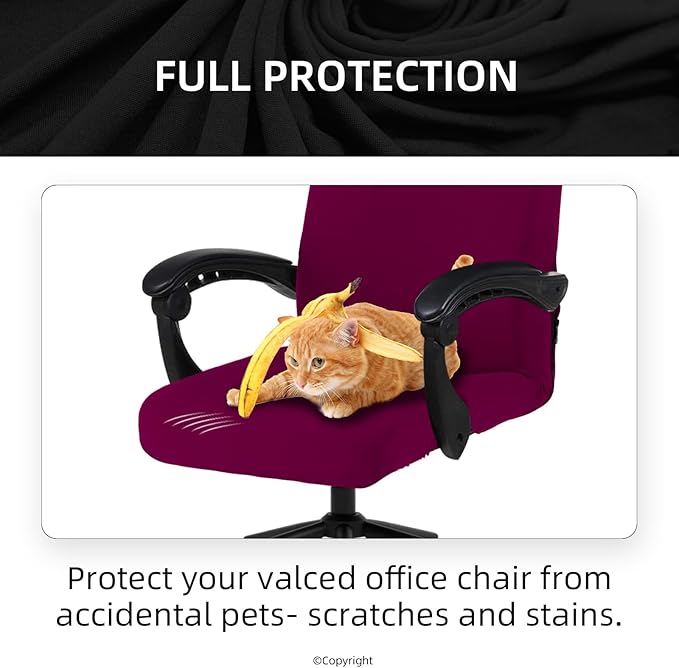 DIVA EN CAMINO DEC Stretchable Office Chair Cover with Durable Zipper, Soft Slipcover for Computer Chair