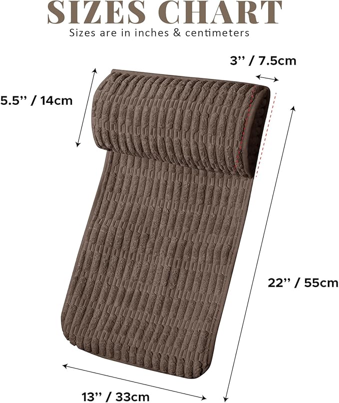 Headrest and Support Pillow,Recliner Pillow for Neck, Head, or Foot for Office or Massage Chairs, Neck Pain Relief and Cervical Support. Nonslip, Zipped Cover. (Brown, 5.5" Wx13 Lx3 H)