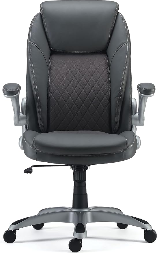 Staples Sorina Bonded Leather Chair, Grey
