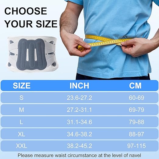 NuCamper Back Brace for Lower Back Pain Relief - Adjustable Lumbar Support Belt for Men Women, Breathable Back Support Brace with Dual Compression for Herniated Disc, Sciatica, Office,Work - Gray 2XL