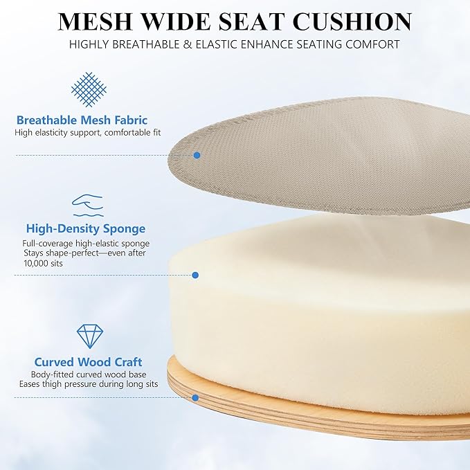 FelixKing Office Chair, Ergonomic Desk Chair Breathable Mesh Chairs Adjustable High Back Lumbar Support Flip-up Armrests, Executive Rolling Swivel Comfy Computer Chairs Home Office Khaki