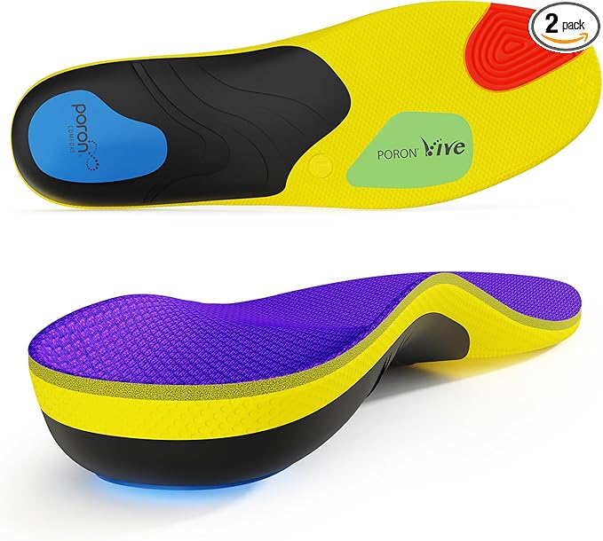 2026 Heavy Duty Support Pain Relief Orthotics - 250+ lbs Plantar Fasciitis High Arch Support Insoles for Men Women, Flat Feet Orthotic Insert, Work Boot Shoe Insole, Absorb Shock with Every Step
